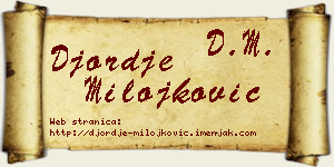 Đorđe Milojković vizit kartica